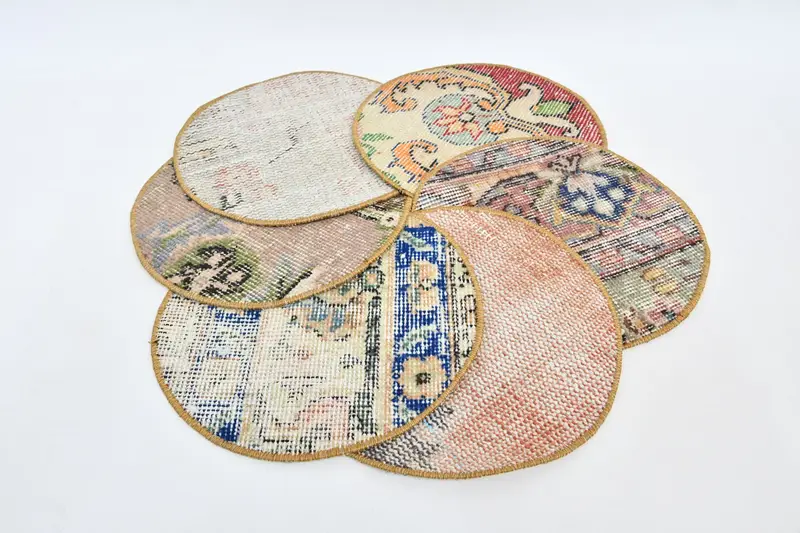 Elegant Blue and Brown Placemat, Non-Slip Dining Accessory