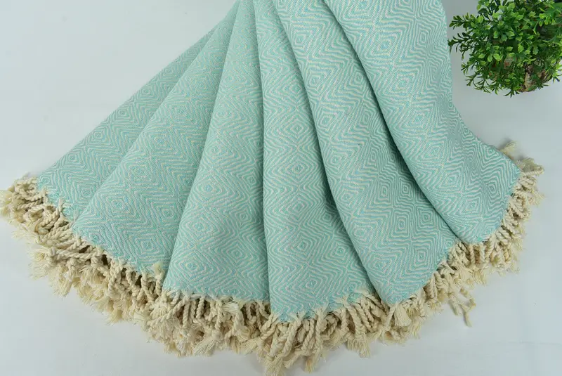 Cotton towel, Bachelorette Party Gifts Bridesmaids, 70x40 Cotton Zigzag Diamond Towel, Best Wedding Gift, Bridal Shower Favors, Valentines Day Gift - 4
