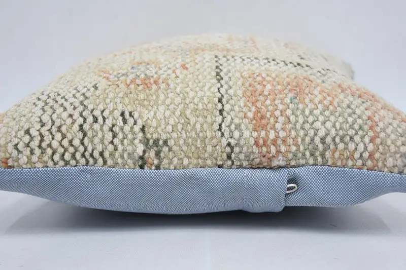 Turkish Pillow, Bohemian Cushion Cushion Case, Bed Pillow, Pillow Sham, 12x12 Beige Pillow Sham, Ethnical Kilim Rug Pillow, Throw Kilim Pillow - 5