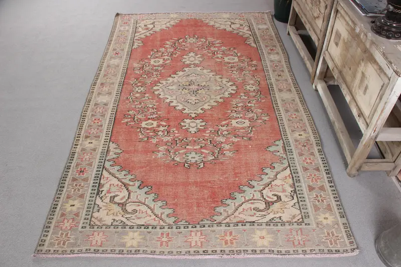 El Yapımı Kırmızı Patchwork Halı, 0,4x7,9 ft Benzersiz Tasarım