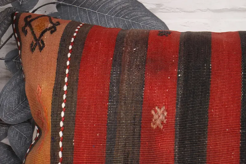 Sofa Bolster Cushion, 16x24 Red Cushion, Pillow Case, Armchair Cushion Cover, Vintage Kilim Throw Pillow, Throw Kilim Pillow, Pillow for Couch - 2