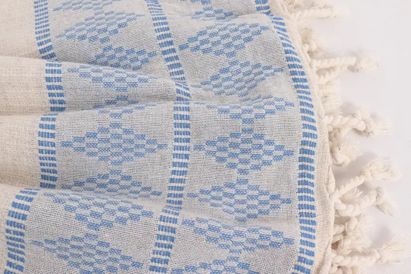 100x88 Cotton Kilim Design Towel, Boho Throw Blankets, Organic Throw, Decorative Blanket, Bedspread, Personalized Gift, Aesthetic Blanket - 8