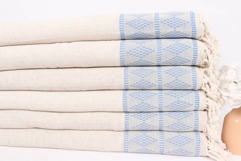 100x88 Cotton Kilim Design Towel, Boho Throw Blankets, Organic Throw, Decorative Blanket, Bedspread, Personalized Gift, Aesthetic Blanket - 3