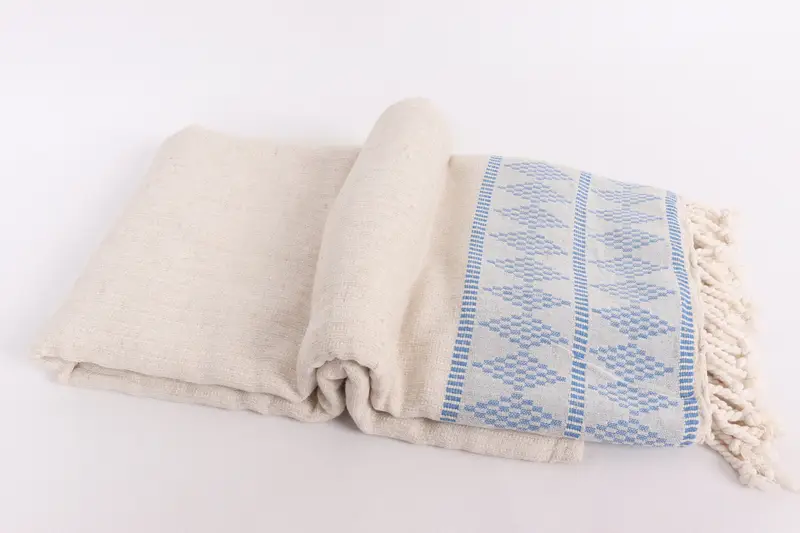 100x88 Cotton Kilim Design Towel, Boho Throw Blankets, Organic Throw, Decorative Blanket, Bedspread, Personalized Gift, Aesthetic Blanket - 6