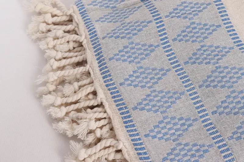 100x88 Cotton Kilim Design Towel, Boho Throw Blankets, Organic Throw, Decorative Blanket, Bedspread, Personalized Gift, Aesthetic Blanket - 7
