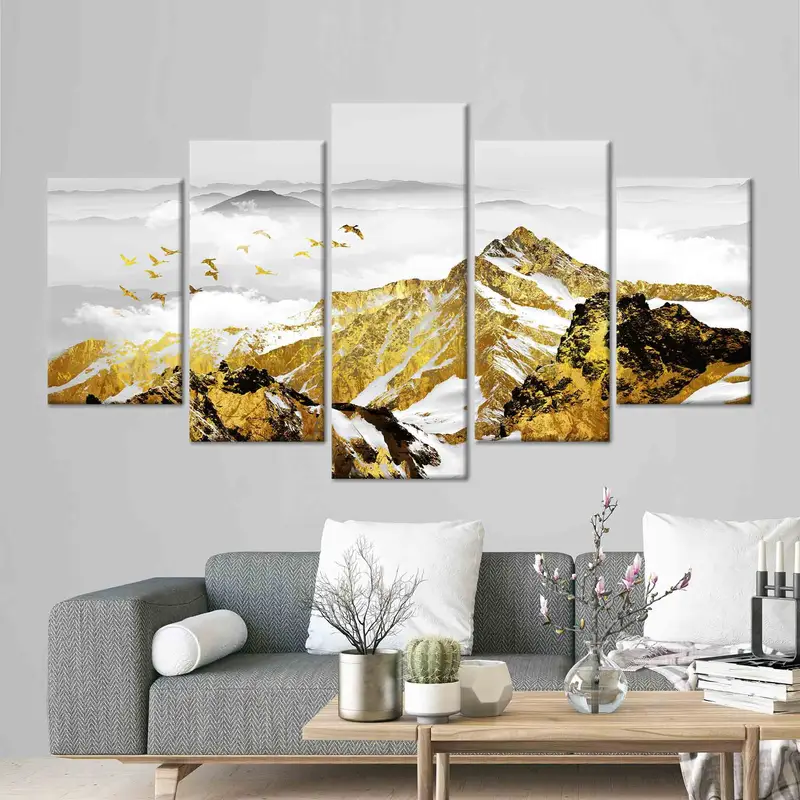 モダンなスカンジナビアマウンテンキャンバスプリント - エレガントでトレンディな装飾