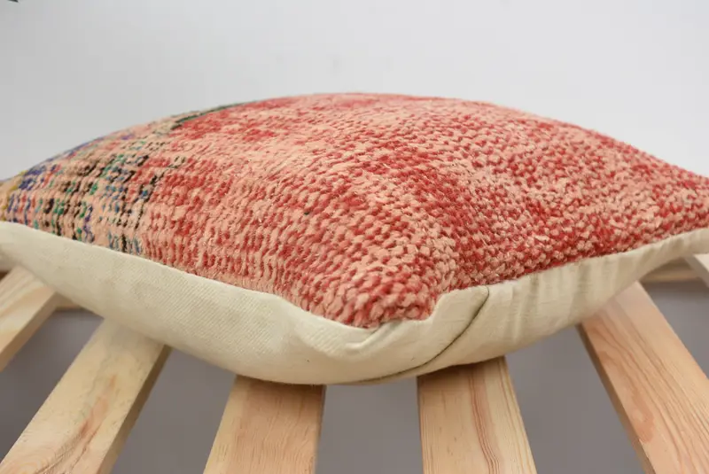 Farmhouse Pillow, 12x12 Red Pillow, Antique Pillows, Cushion Case, Ethnical Kilim Rug Pillow, Vintage Kilim Throw Pillow, Couch Cushion Case - 6