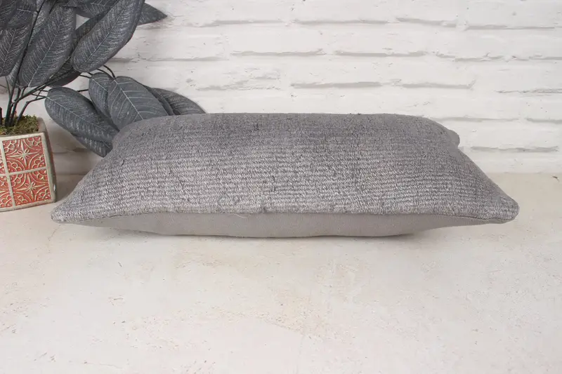 Pillow, Home Decor Pillow, 10x20 Brown Pillow Case, Sofa Bolster Cushion Case, Vintage Kilim Throw Pillow, Ethnical Kilim Rug Pillow - 5