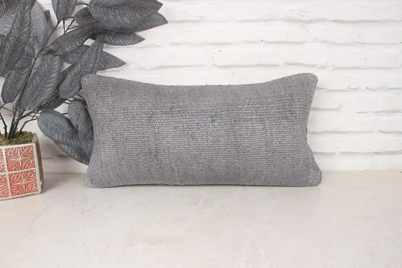 Pillow, Home Decor Pillow, 10x20 Brown Pillow Case, Sofa Bolster Cushion Case, Vintage Kilim Throw Pillow, Ethnical Kilim Rug Pillow - 1