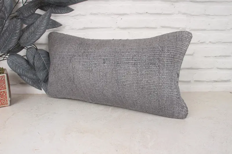 Pillow, Home Decor Pillow, 10x20 Brown Pillow Case, Sofa Bolster Cushion Case, Vintage Kilim Throw Pillow, Ethnical Kilim Rug Pillow - 4
