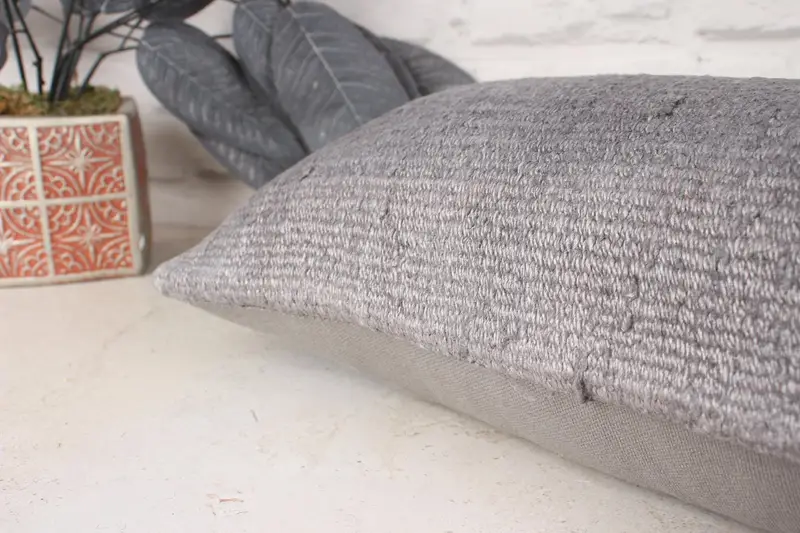 Pillow, Home Decor Pillow, 10x20 Brown Pillow Case, Sofa Bolster Cushion Case, Vintage Kilim Throw Pillow, Ethnical Kilim Rug Pillow - 6