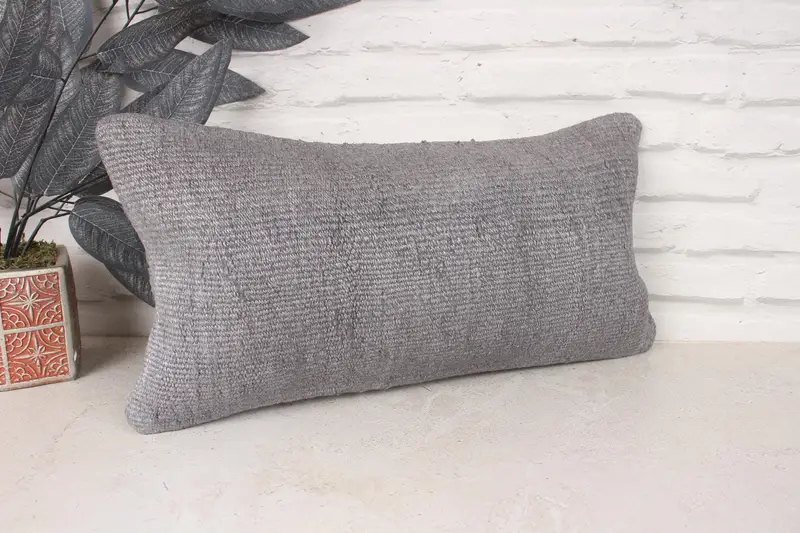 Pillow, Home Decor Pillow, 10x20 Brown Pillow Case, Sofa Bolster Cushion Case, Vintage Kilim Throw Pillow, Ethnical Kilim Rug Pillow - 3
