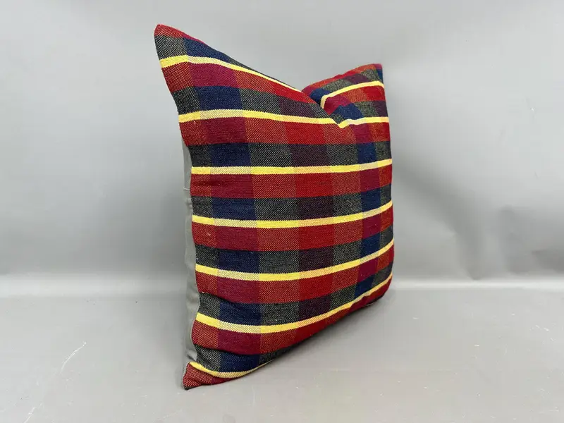 Colorful Pillow Cover, 20x20 Red Cushion Case, Pillow Case, Pillow for Sofa, Ethnical Kilim Rug Pillow, Vintage Kilim Throw Pillow - 2