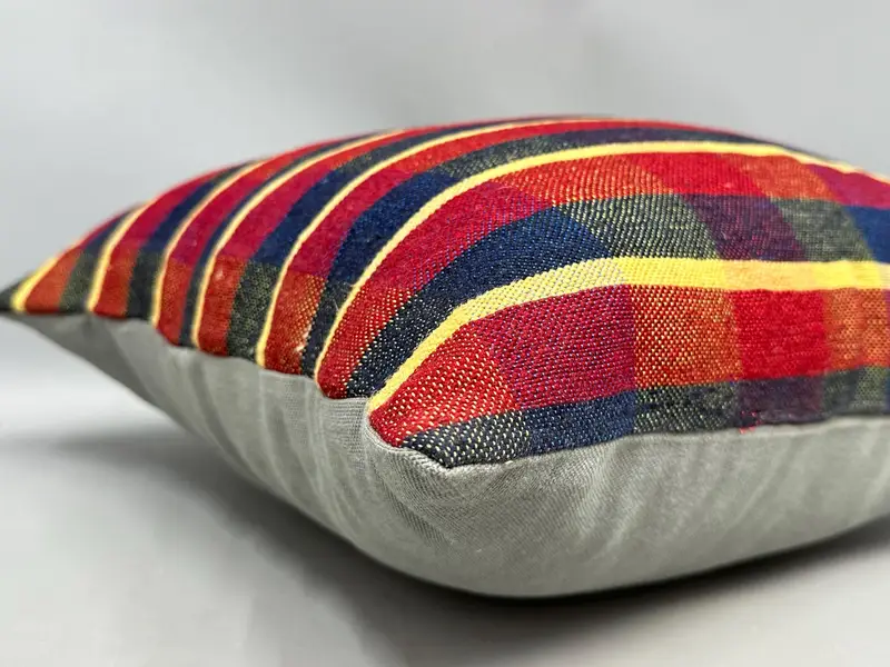 Colorful Pillow Cover, 20x20 Red Cushion Case, Pillow Case, Pillow for Sofa, Ethnical Kilim Rug Pillow, Vintage Kilim Throw Pillow - 6