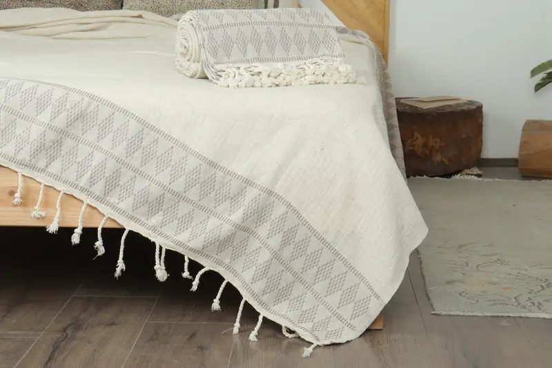 Düğün iyilikleri, boho atma battaniyeleri, kişiselleştirilmiş hediyeler, Türk yatak örtüsü, 100x88 keten Kilim Tasarım Havlusu, Özel Plaj Battaniyesi, En İyi Düğün Hediyesi - 7