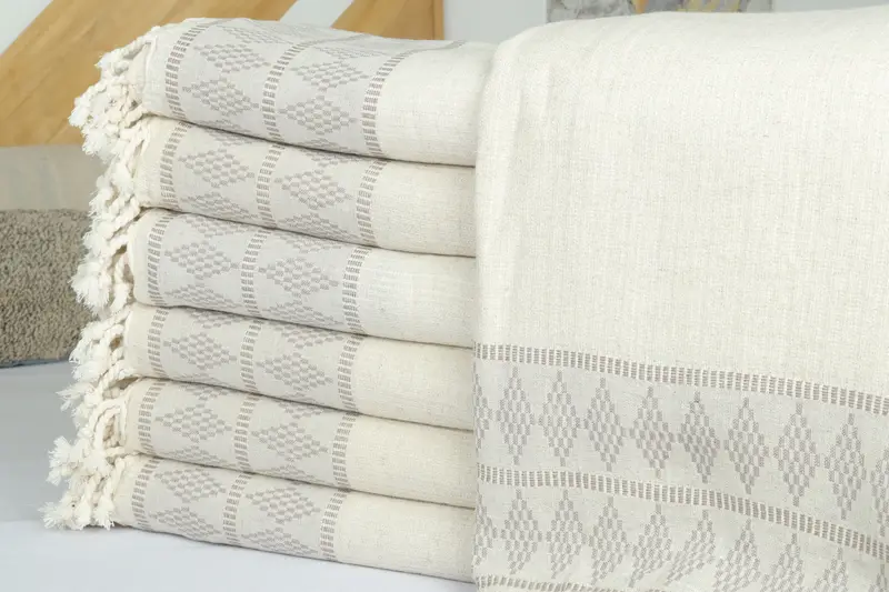 Düğün iyilikleri, boho atma battaniyeleri, kişiselleştirilmiş hediyeler, Türk yatak örtüsü, 100x88 keten Kilim Tasarım Havlusu, Özel Plaj Battaniyesi, En İyi Düğün Hediyesi - 2