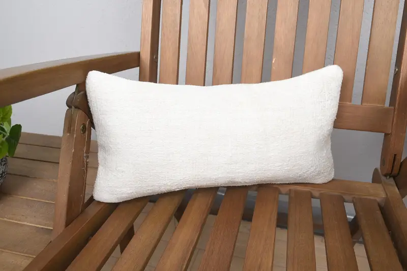 8x16 White Pillow Sham, Handwoven Cushion Cover, Antique Pillows, Turkish Rugs Cushion Case, Vintage Kilim Pillow, Turkish Kilim Pillow, Pillow Sham - 1
