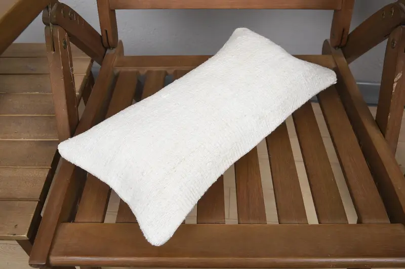8x16 White Pillow Sham, Handwoven Cushion Cover, Antique Pillows, Turkish Rugs Cushion Case, Vintage Kilim Pillow, Turkish Kilim Pillow, Pillow Sham - 4