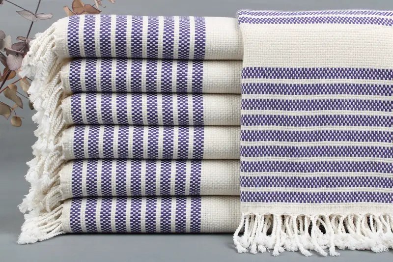 Turkish Towel Personalized Beige, Striped, 40x71 Inches