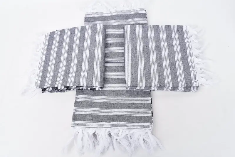 Beach Theme Wedding Gift, 70x40 Cotton Striped Towel, Housewarming Gift, Gift For Wedding Day, Beach towel, Wedding Gift, Best Friend Christmas Gift - 6