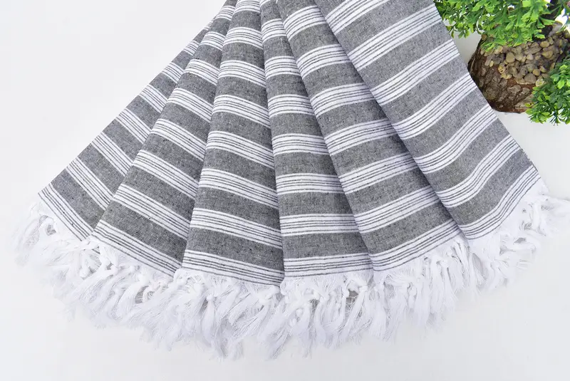 Beach Theme Wedding Gift, 70x40 Cotton Striped Towel, Housewarming Gift, Gift For Wedding Day, Beach towel, Wedding Gift, Best Friend Christmas Gift - 4