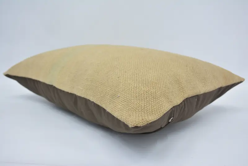 Vintage Kilim Pillow, Turkish Kilim Pillow, Pillow, 16x24 Beige Cushion, Turkish Bench Cushion, Boho Pillow Sham Cover, Hippie Throw Pillow Cover - 6