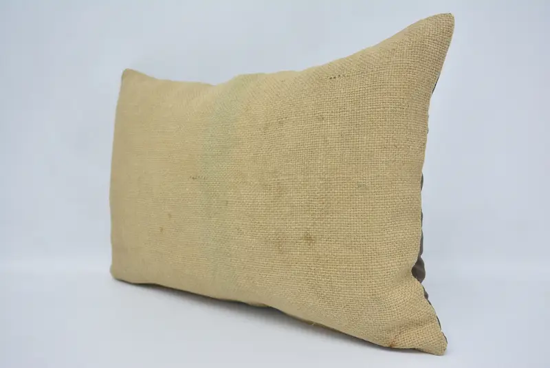 Vintage Kilim Pillow, Turkish Kilim Pillow, Pillow, 16x24 Beige Cushion, Turkish Bench Cushion, Boho Pillow Sham Cover, Hippie Throw Pillow Cover - 4