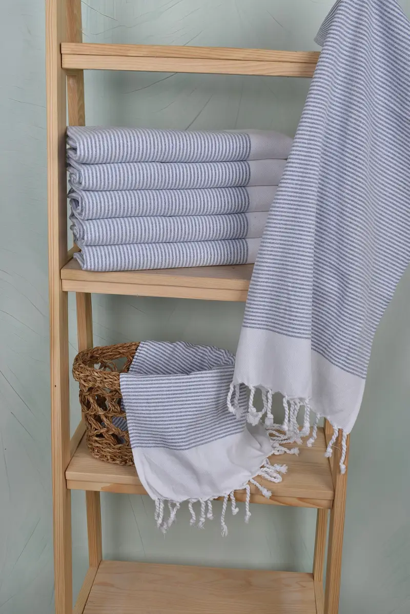 Bachelorette Towel, Turkish Towel Hand Towel, Xmas Gifts, Bathroom Towels, 40x18 Cotton Striped Towel, Boyfriend Christmas Gift, Monogram Hand Towel - 3