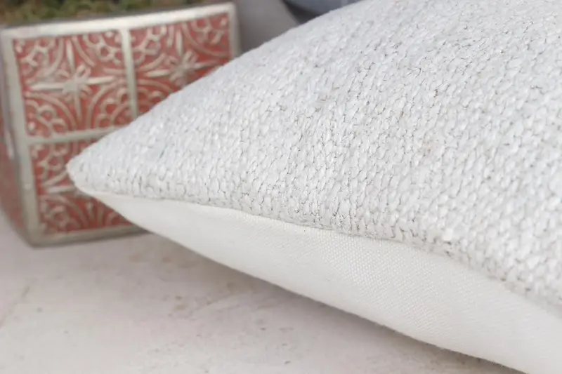 Ottoman Pillow Cover, Interior Designer Pillow, Turkish Pillow, 12x12 Beige Pillow, Rustic Pillow Case, Cushion Case, Kilim Pillow Cover - 7