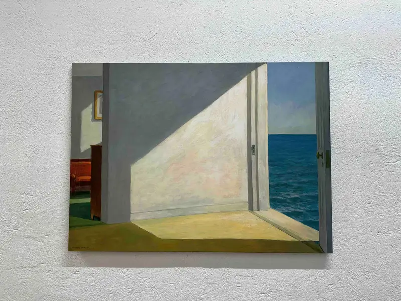 Minimalist Gerçeküstü Kanvas: Trendy Edward Hopper'dan İlham Alan Baskı