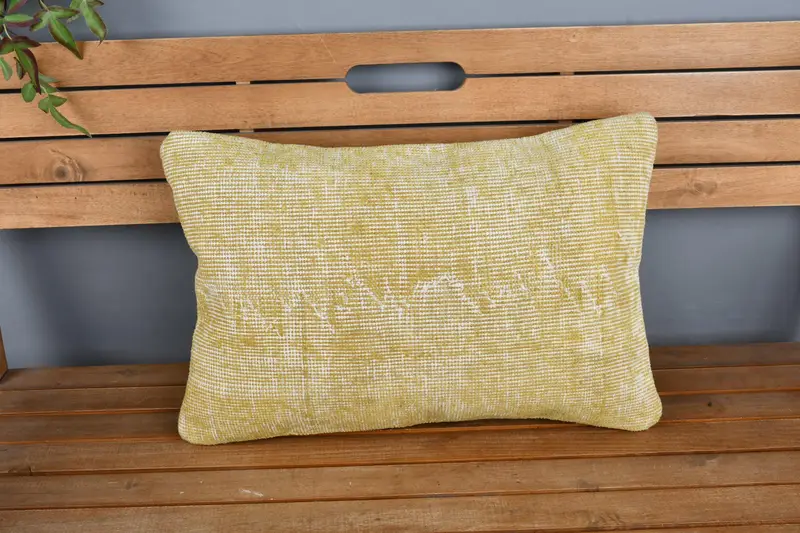 Pillow Case, Kilim Pillow Cover, Handwoven Pillow Cover Pillow Sham, Antique Pillows, Vintage Pillow, 16x24 Green Cushion Cover - 6