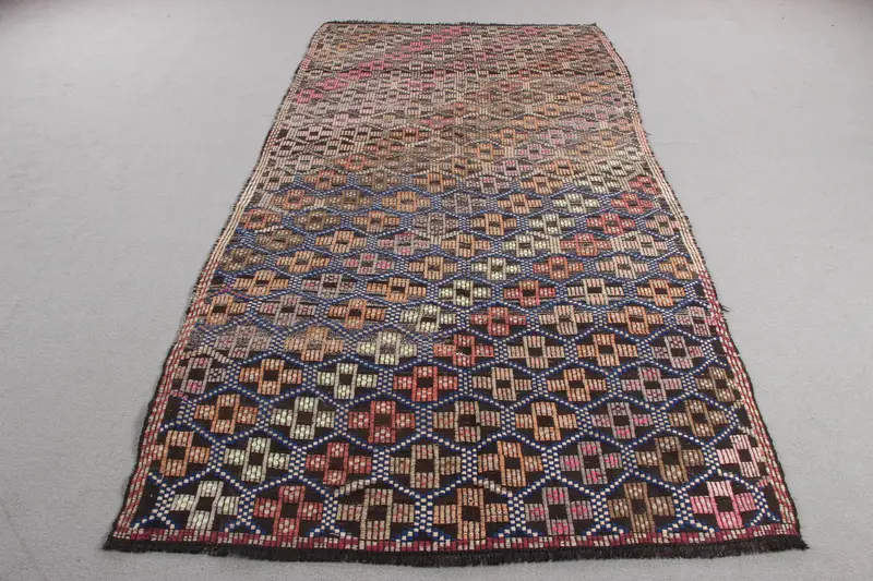 Zarif Yeşil ve Mavi İran Halısı, 4,9x9,8 ft