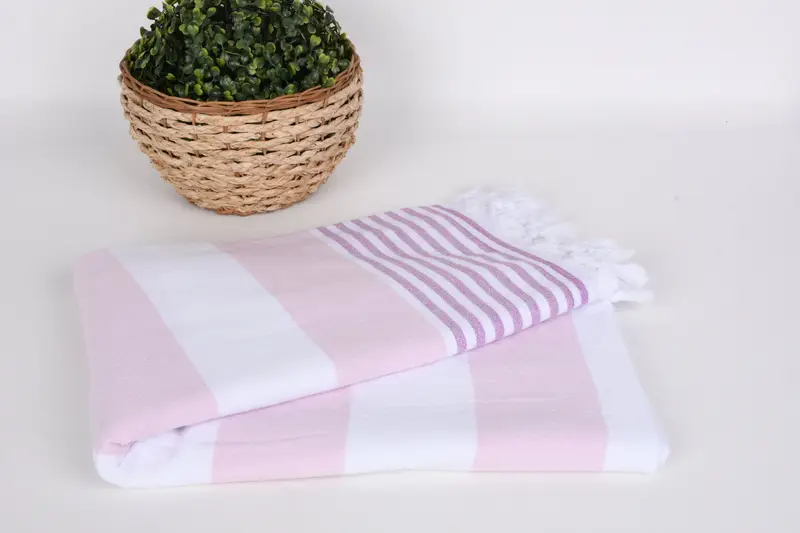 Peshtemal Towel, Gift For Bride, Absorbent towel, 68x36 Cotton Striped Terry Towel, Gift For Him, Scarf Towel, Wedding Anniversary Gift, Guest Towel - 4