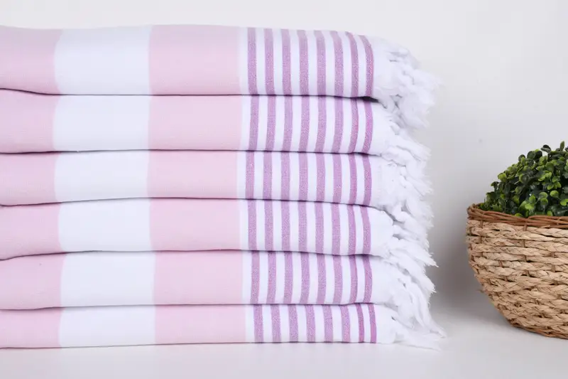 Peshtemal Towel, Gift For Bride, Absorbent towel, 68x36 Cotton Striped Terry Towel, Gift For Him, Scarf Towel, Wedding Anniversary Gift, Guest Towel - 2