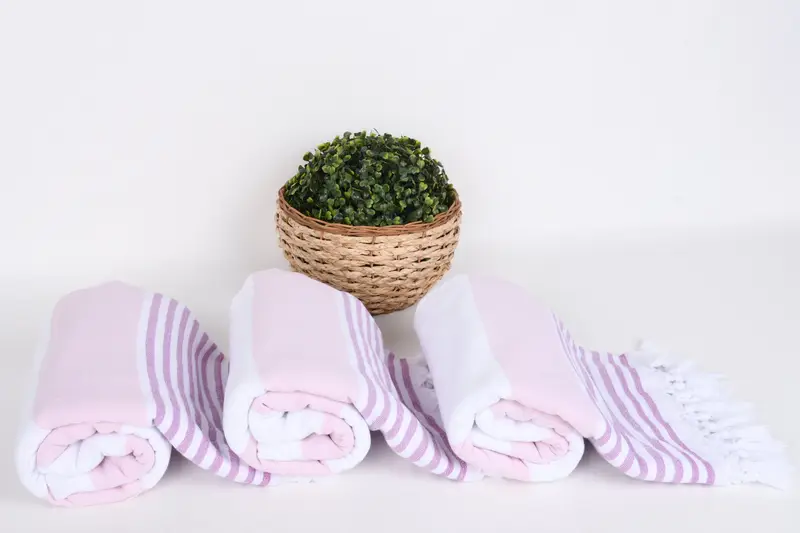 Peshtemal Towel, Gift For Bride, Absorbent towel, 68x36 Cotton Striped Terry Towel, Gift For Him, Scarf Towel, Wedding Anniversary Gift, Guest Towel - 8