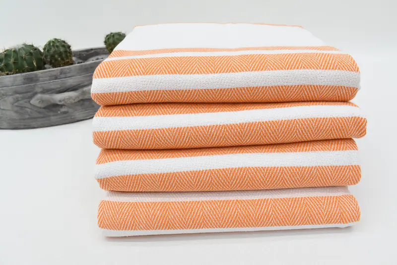 Peshtemal Towel, Bridemaids Beach Towel, Towel With Name, Turkish bath towel, Birthday Gift, Organic towel, 70x40 Cotton Herringbone Towel - 7