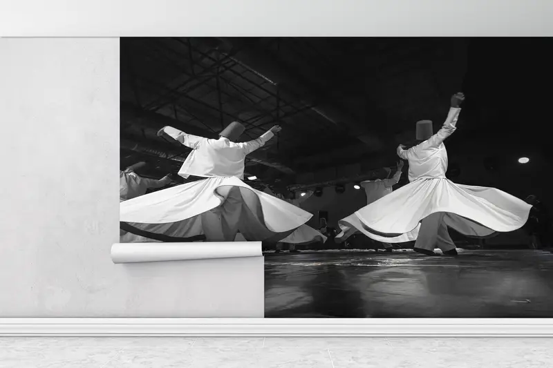 Custom Wall Paper, Modern Wall Paper, Muslim Mural, Ramadan Eid Gift Mural, 3d Wall Paper, The Whirling Dervish, Muslim Home Wall Poster, - 1