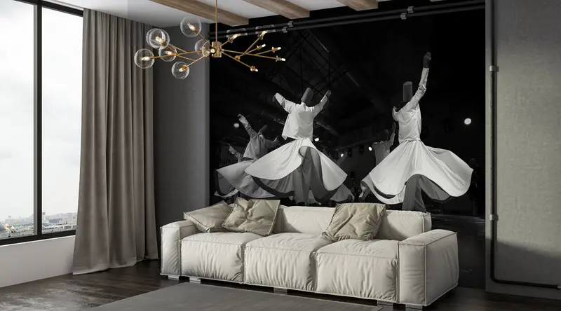 Custom Wall Paper, Modern Wall Paper, Muslim Mural, Ramadan Eid Gift Mural, 3d Wall Paper, The Whirling Dervish, Muslim Home Wall Poster, - 6