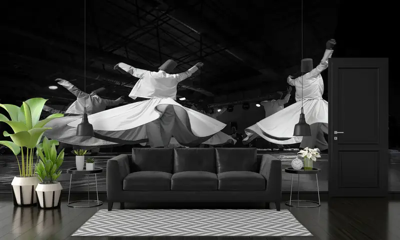 Custom Wall Paper, Modern Wall Paper, Muslim Mural, Ramadan Eid Gift Mural, 3d Wall Paper, The Whirling Dervish, Muslim Home Wall Poster, - 3