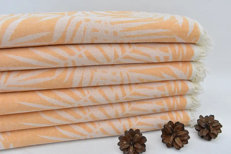 Personalized Turkish Towel, Oversized Beach Towel, 64x40 Cotton Floral Patterned Towel, Quick-dry peshtemal, Wedding Gifts Towel, Custom Gifts