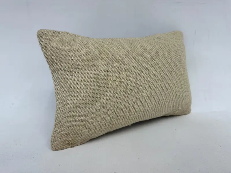 Antiquitätenkissen, handgewebte Kissenbezüge, Kissen für Sofa, Vintage Kilim -Kissen, 12x20 beige Kissengehäuse, Kissenbedeckung - 3