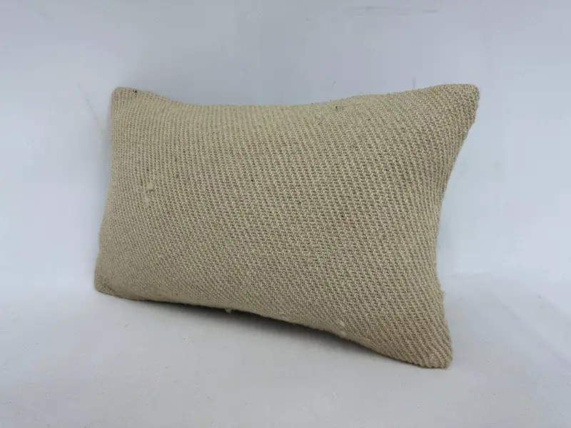 Antiquitätenkissen, handgewebte Kissenbezüge, Kissen für Sofa, Vintage Kilim -Kissen, 12x20 beige Kissengehäuse, Kissenbedeckung - 4