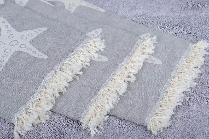 Wedding Gift For Bride, Sand-free towel, Travel towel, Bridal Shower Gift, 70x40 Cotton Starfish Patterned Towel, Bachelorette Favors Beach - 5