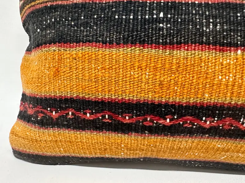 Couch Cushion, 12x36 Yellow Cushion Cover, Boho Pillow, Natural Pillow Case, Bright Pillow Sham, Antique Pillows, Handmade Kilim Cushion, Cushion - 4