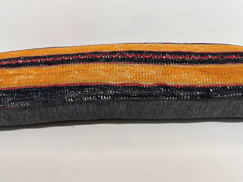Couch Cushion, 12x36 Yellow Cushion Cover, Boho Pillow, Natural Pillow Case, Bright Pillow Sham, Antique Pillows, Handmade Kilim Cushion, Cushion - 5