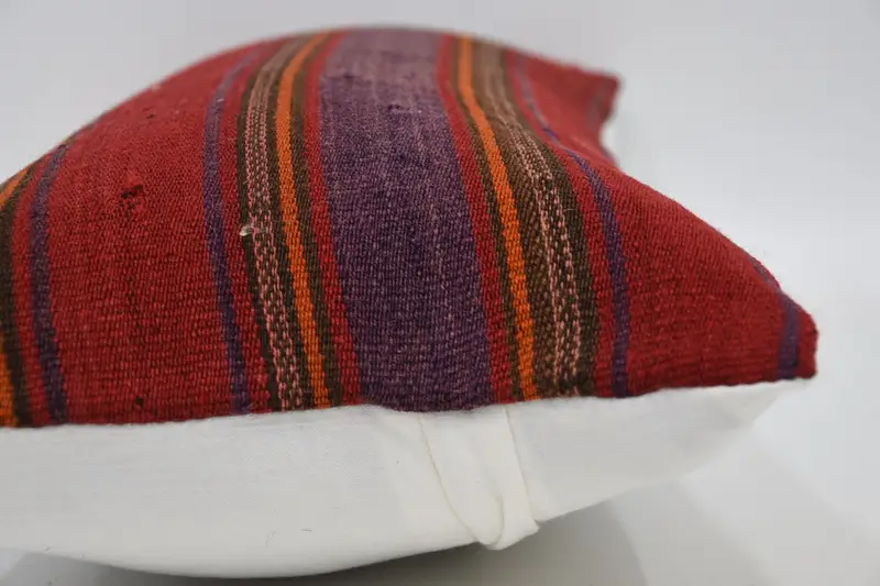 Bolster Cushion, 12x24 Red Pillow Case, Ottoman Pillow Cover, Boho Pillow, Cushion, Vintage Kilim Pillow, Tribal Pillow Sham, Boho Pillow Sham Cover - 5