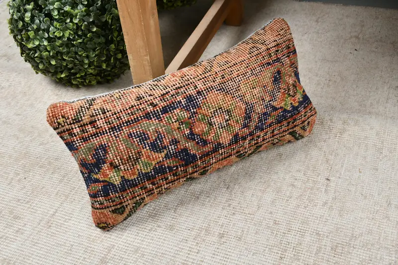 Gift Pillow, Vintage Pillow, Shabby Chic Pillow Cover, Decorative Throw Cushion, Cushion Case, Turkish Pillow, 8x16 Blue Cushion Cover - 7