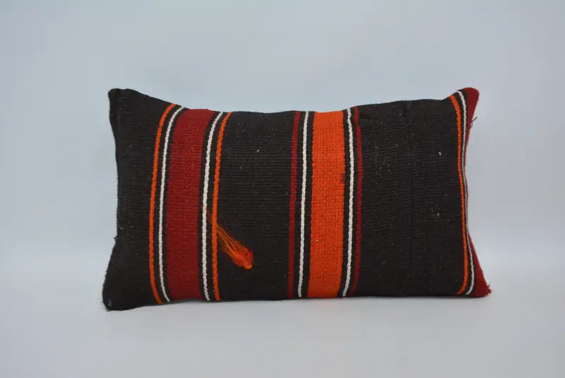 Home Decor Pillow, Bohemian Cushion Pillow Case, Turkish Kilim Pillow, Cushion Cover, 12x20 Brown Pillow Cover, Gift Pillow - 1