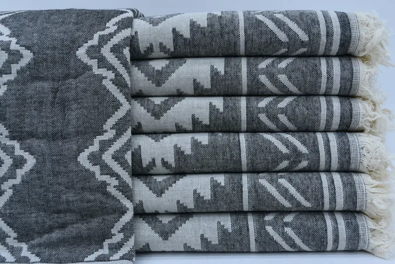 夏のタオル、刺繍タオル、綿タオル、ビーチタオルバルク、74x40コットン幾何学タオル、花嫁の贈り物、ビーチ用の砂のないペシュテマルタオル - 2