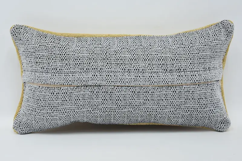 Pillow Case, Knitted Cushion Cover, 8x16 Beige Cushion, Meditation Cushion Cover, Vintage Kilim Throw Pillow, Throw Kilim Pillow, Home Decor Pillow - 6